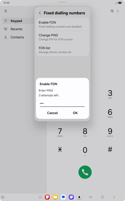 Key in your PIN2 and press OK. The default PIN2 is 1111. Key in your PIN2 and press OK. The default PIN2 is 1111.