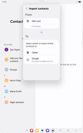 Press the required Google account. Press the required Google account.