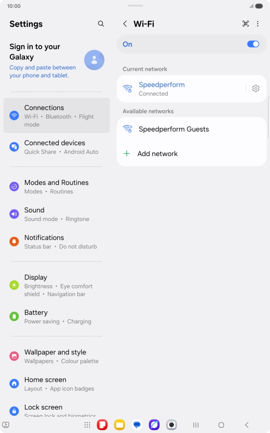 Press the settings icon next to the Wi-Fi network you're connected to.