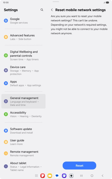 Press Reset. Press Reset.