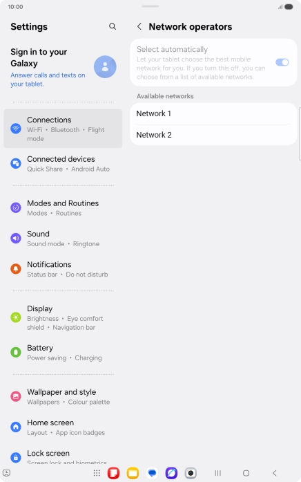 Press the required network. Press the required network.