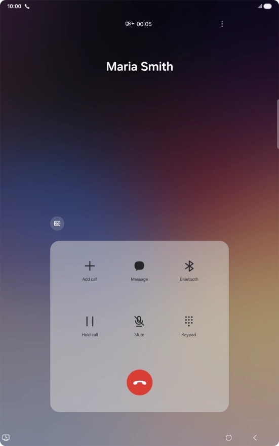 Press the end call icon. Press the end call icon.