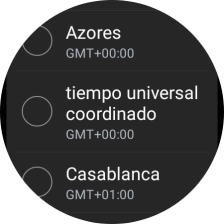 Pulsa la zona horaria deseada. Pulsa la zona horaria deseada.