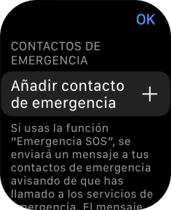 Pulsa Añadir contacto de emergencia y sigue las indicaciones de la pantalla para insertar la información y tus contactos de emergencia. Pulsa Añadir contacto de emergencia y sigue las indicaciones de la pantalla para insertar la información y tus contactos de emergencia.