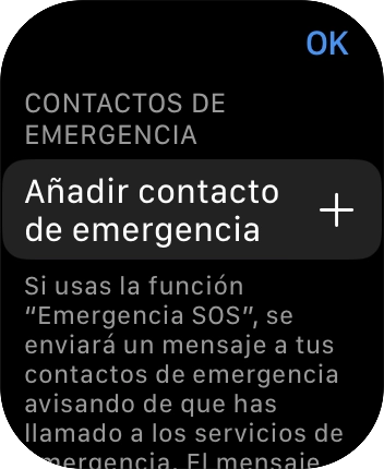 Pulsa Añadir contacto de emergencia y sigue las indicaciones de la pantalla para insertar la información y tus contactos de emergencia. Pulsa Añadir contacto de emergencia y sigue las indicaciones de la pantalla para insertar la información y tus contactos de emergencia.