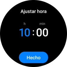 Desliza el dedo hacia arriba o hacia abajo por la pantalla para poner el reloj en hora. Desliza el dedo hacia arriba o hacia abajo por la pantalla para poner el reloj en hora.