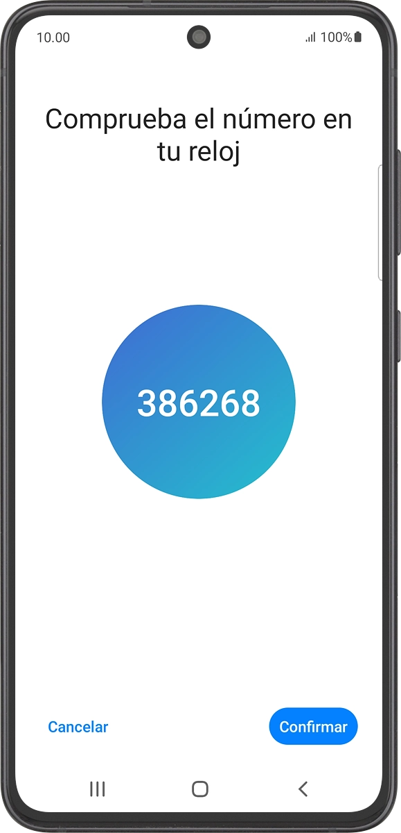 En el teléfono: Comprueba que el código coincida con el código que aparece en tu smartwatch.