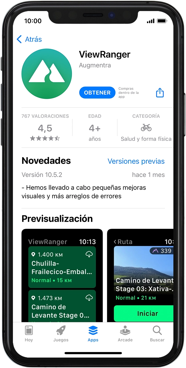 En el teléfono: Pulsa OBTENER y sigue las indicaciones de la pantalla para instalar la app.