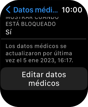 Pulsa Editar datos médicos. Pulsa Editar datos médicos.