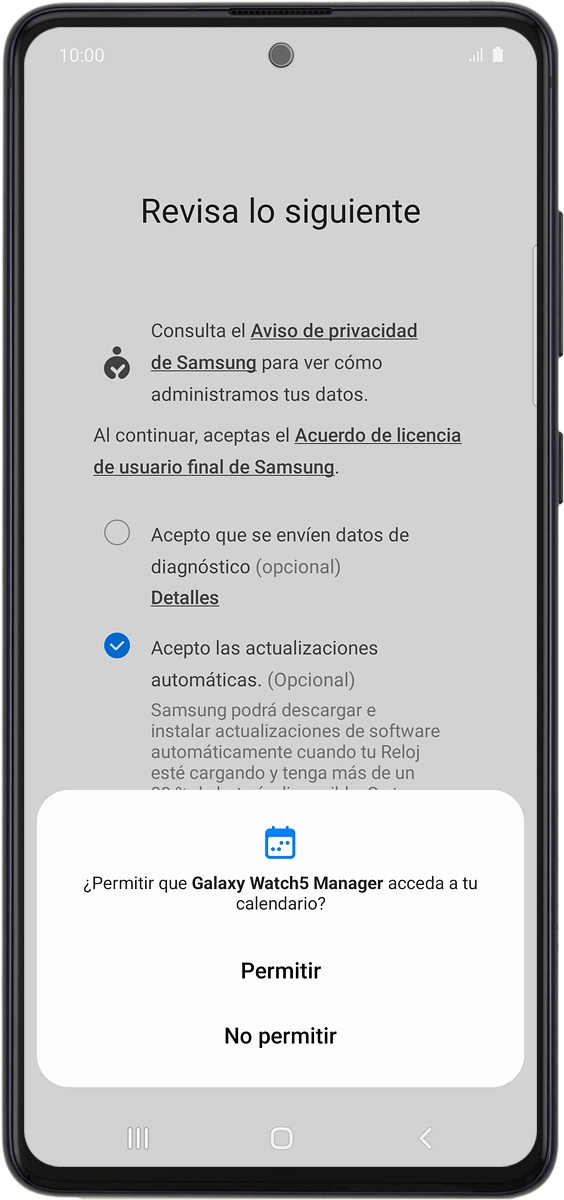 En el teléfono: Pulsa Permitir.