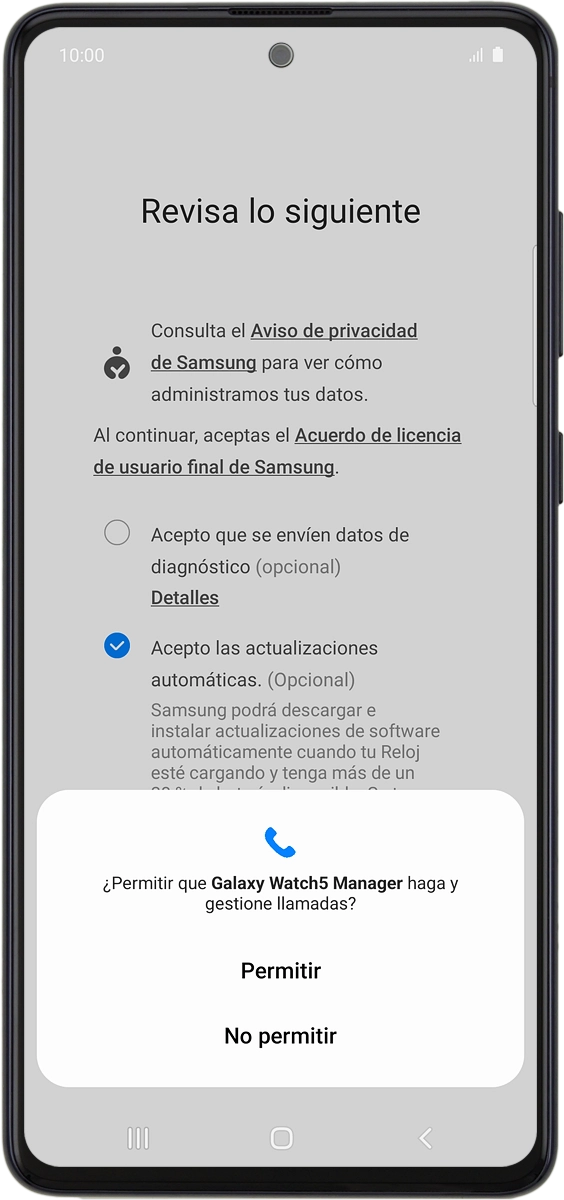En el teléfono: Pulsa Permitir.