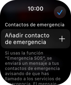 Pulsa Añadir contacto de emergencia y sigue las indicaciones de la pantalla para insertar la información y tus contactos de emergencia.