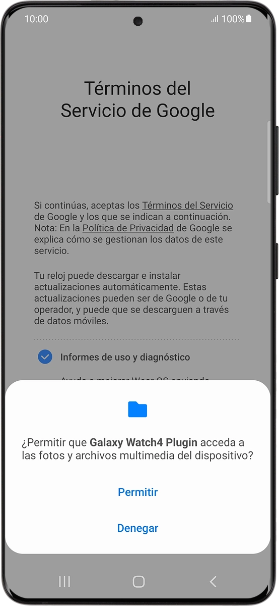En el teléfono: Pulsa Permitir.
