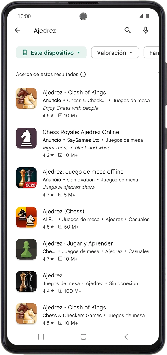 En el teléfono: Pulsa la app deseada.