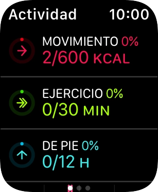 Sigue deslizando el dedo hacia arriba para revisar la vista sobre el número de pasos, distancia recorrida y pisos que has andado.