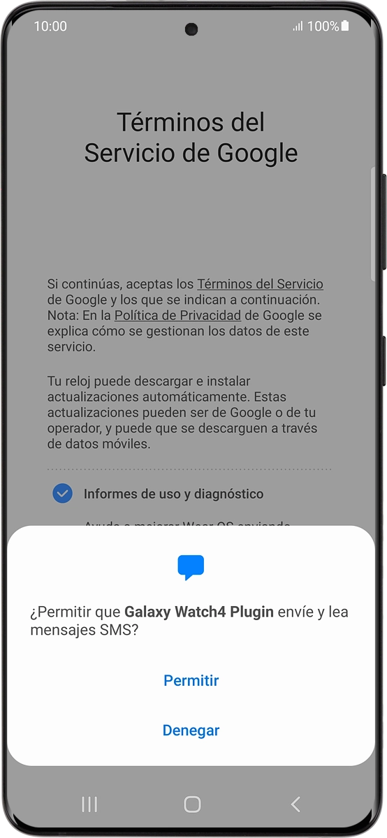 En el teléfono: Pulsa Permitir.