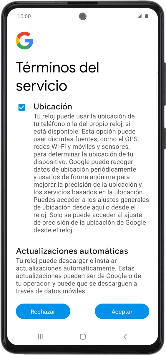 En el teléfono: Pulsa Acepto.