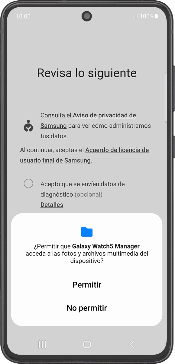 En el teléfono: Pulsa Permitir.