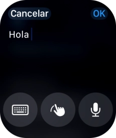 Pulsa el icono de micrófono y di el mensaje en alto.