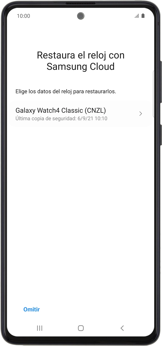 En el teléfono: Pulsa Omitir.