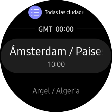 Pulsa la zona horaria deseada.