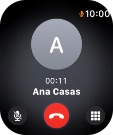 Pulsa el icono de finalizar para terminar la llamada y regresar a la pantalla de inicio. Pulsa el icono de finalizar para terminar la llamada y regresar a la pantalla de inicio.