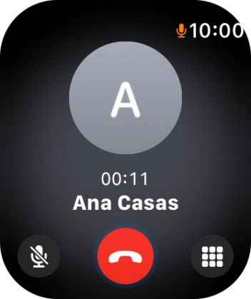 Pulsa el icono de finalizar para terminar la llamada y regresar a la pantalla de inicio. Pulsa el icono de finalizar para terminar la llamada y regresar a la pantalla de inicio.