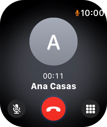 Pulsa el icono de finalizar para terminar la llamada y regresar a la pantalla de inicio. Pulsa el icono de finalizar para terminar la llamada y regresar a la pantalla de inicio.