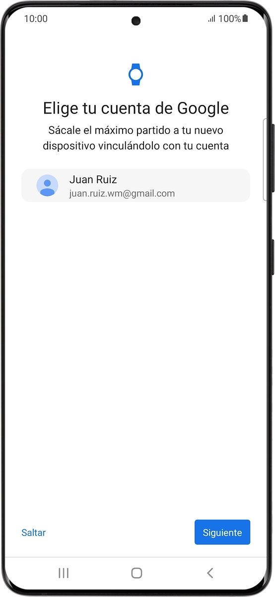 En el teléfono: Pulsa la cuenta de Google deseada.