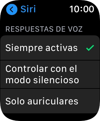 Pulsa el ajuste deseado bajo 
