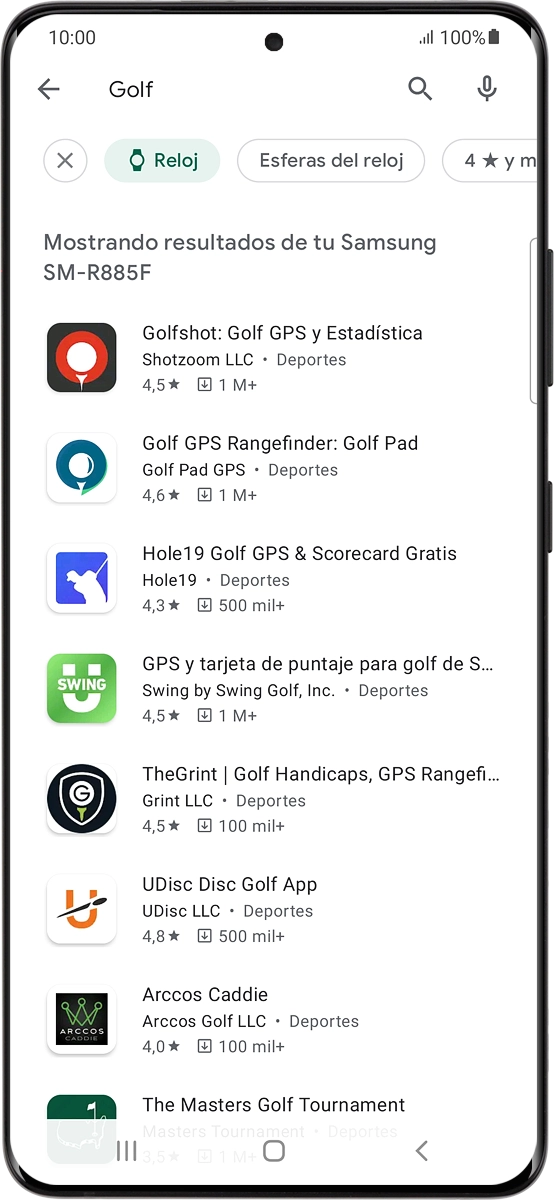 En el teléfono: Pulsa la app deseada.