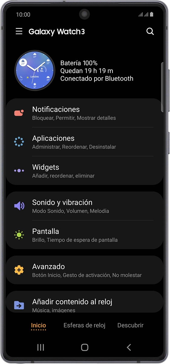 En el teléfono: Pulsa Descubrir.