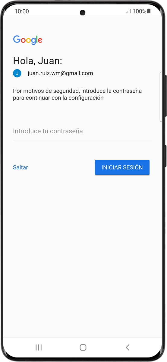 En el teléfono: Pulsa Introduce tu contraseña.
