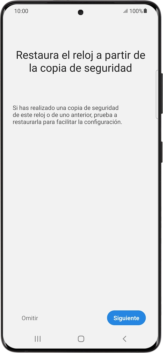 En el teléfono: Pulsa Omitir.