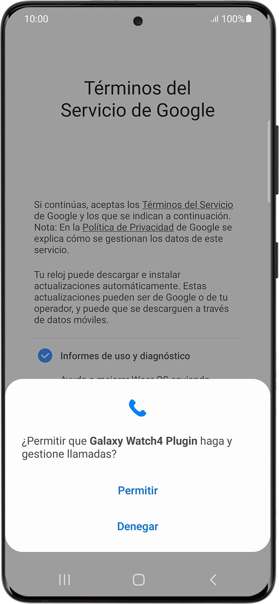 En el teléfono: Pulsa Permitir.
