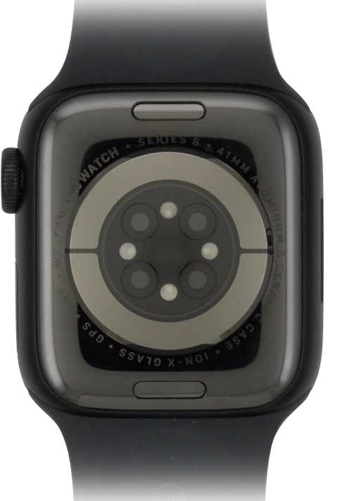 Sitúa la parte trasera  de tu Apple Watch sobre el cargador magnético hasta que haga clic y quede sujeto.