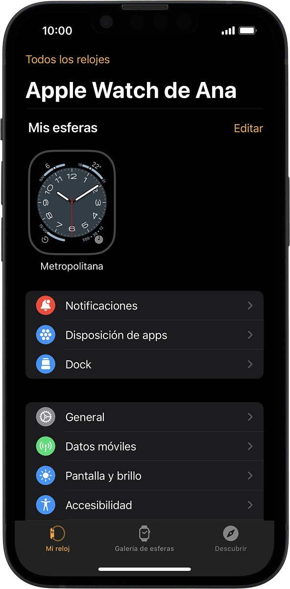 En el teléfono: Pulsa Mi reloj.