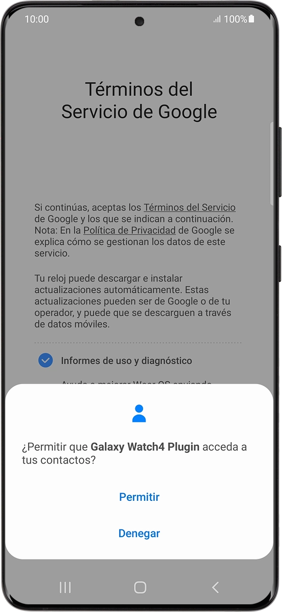En el teléfono: Pulsa Permitir.