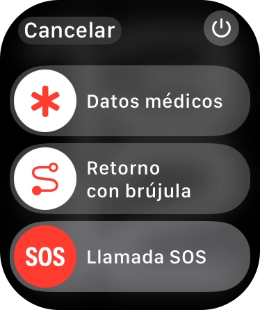 Pulsa SOS y desliza el dedo hacia la derecha para hacer una llamada de emergencia. Si has configurado contactos de emergencia y activado la función de compartir información con los contactos de emergencia, estos recibirán un mensaje SOS con tu ubicación después de que finalice la llamada de emergencia.