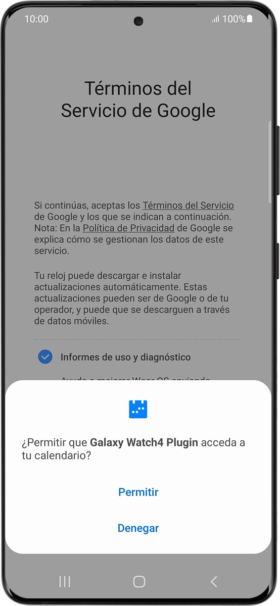 En el teléfono: Pulsa Permitir.