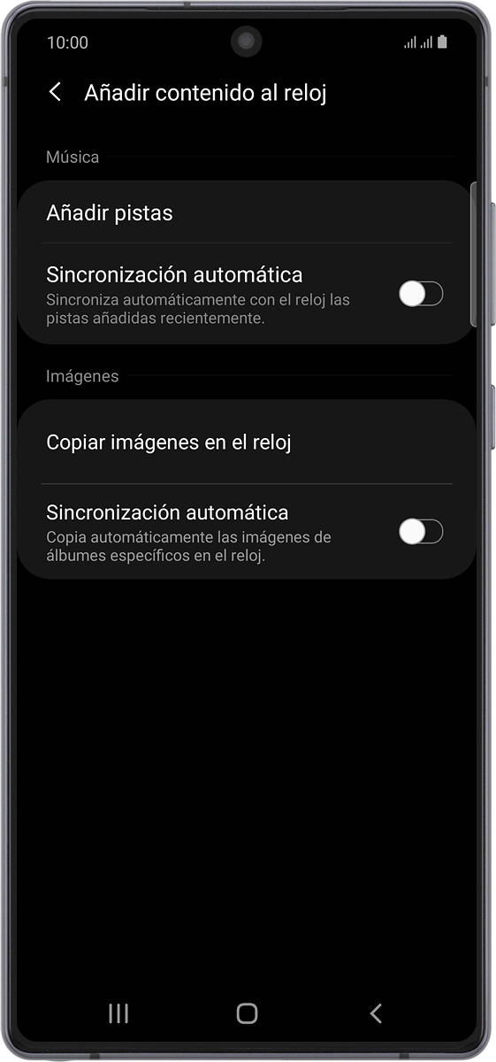 En el teléfono: Pulsa Añadir pistas.