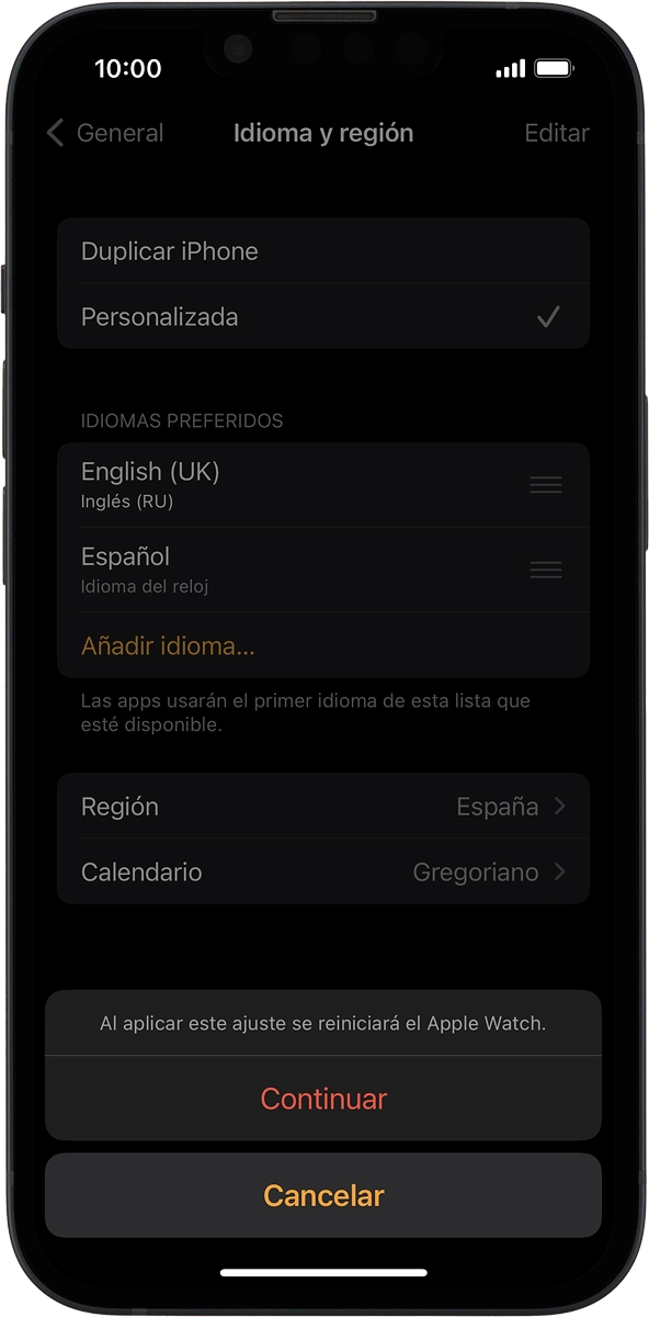 En el teléfono: Pulsa Continuar.