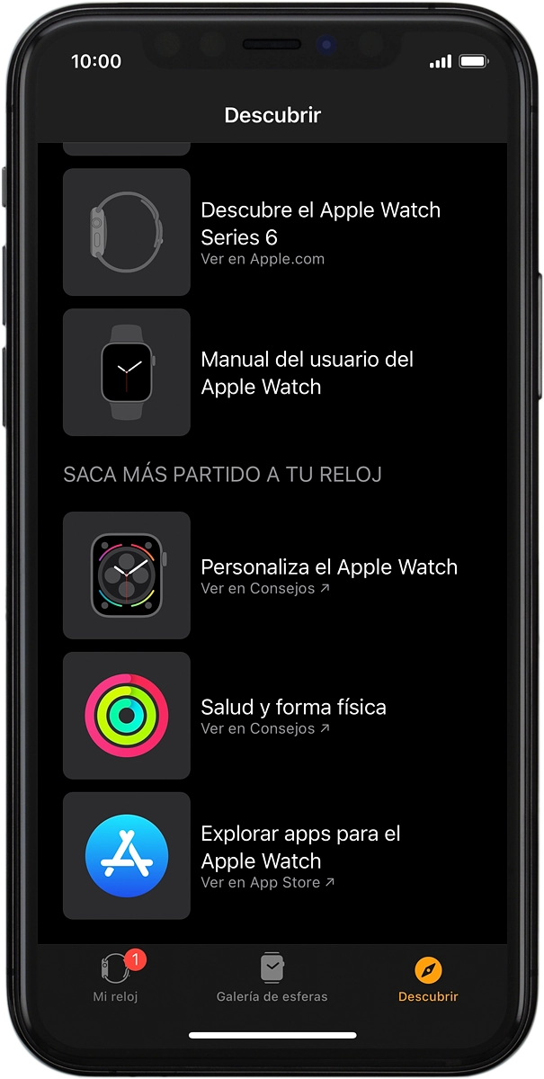 En el teléfono: Pulsa Explorar apps para el Apple Watch.