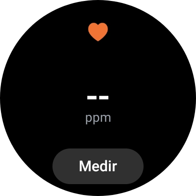 Pulsa Medir y espera mientra el smartwatch está midiendo el pulso.