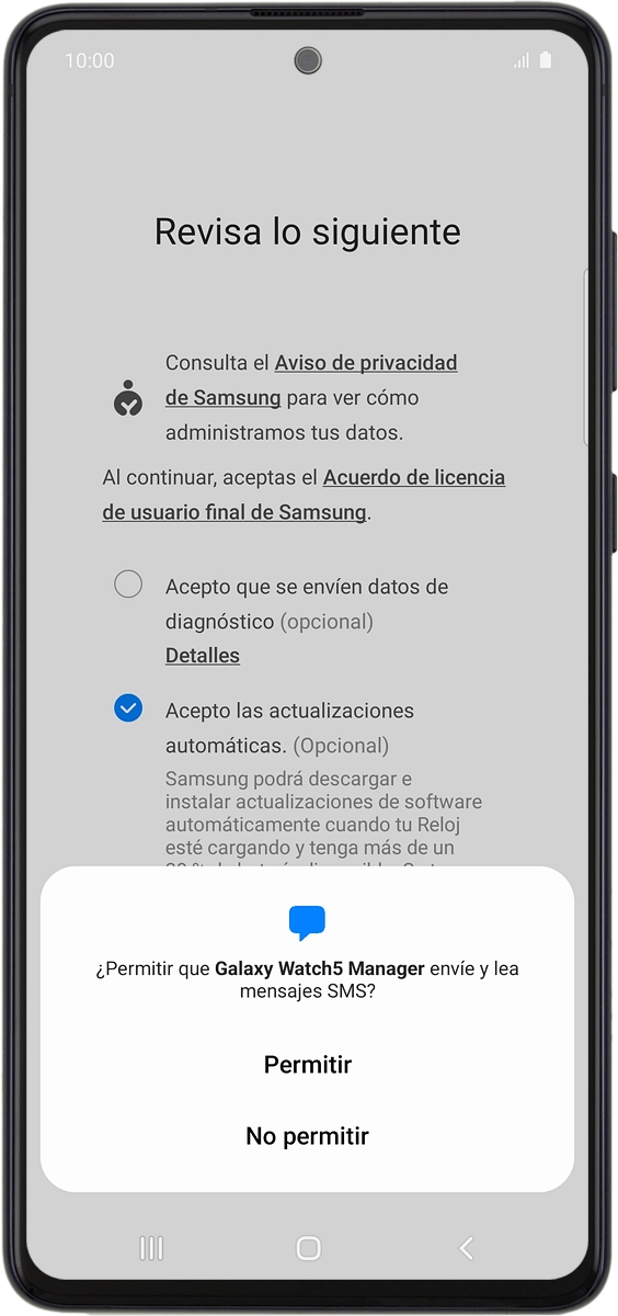 En el teléfono: Pulsa Permitir.