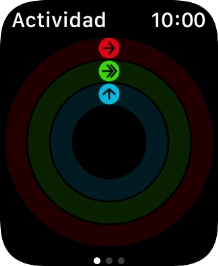 En la pantalla aparece cuánto tiempo te lleva realizar tus objetivos de actividad diaria. Cuando los círculos de color están cerrados, significa que has alcanzado los objetivos de tu actividad diaria.