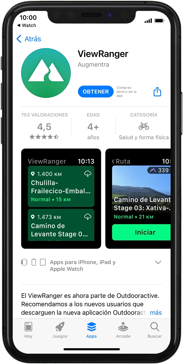 En el teléfono: Pulsa OBTENER y sigue las indicaciones de la pantalla para instalar la app.