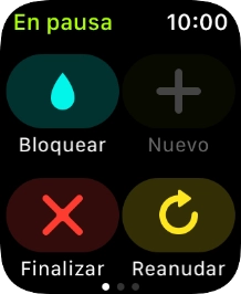Pulsa Finalizar para detener el ejercicio de entrenamiento.