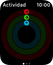 En la pantalla aparece cuánto tiempo te lleva realizar tus objetivos de actividad diaria. Cuando los círculos de color están cerrados, significa que has alcanzado los objetivos de tu actividad diaria.