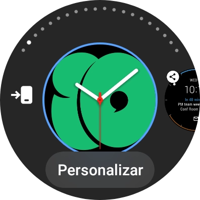 Desliza el dedo hacia la izquierda para ver las diferentes esferas del reloj.